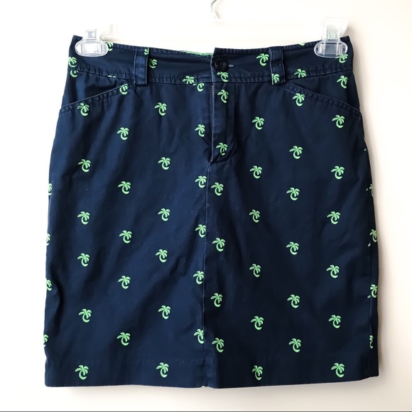 Lilly Pulitzer Navy skirt with palm trees - Picture 1 of 7